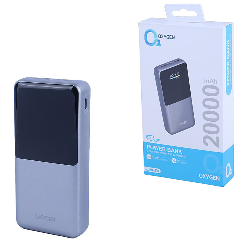 پاوربانک اکسیژن مدل OX-130 ظرفیت 20000 میلی آمپر ساعت